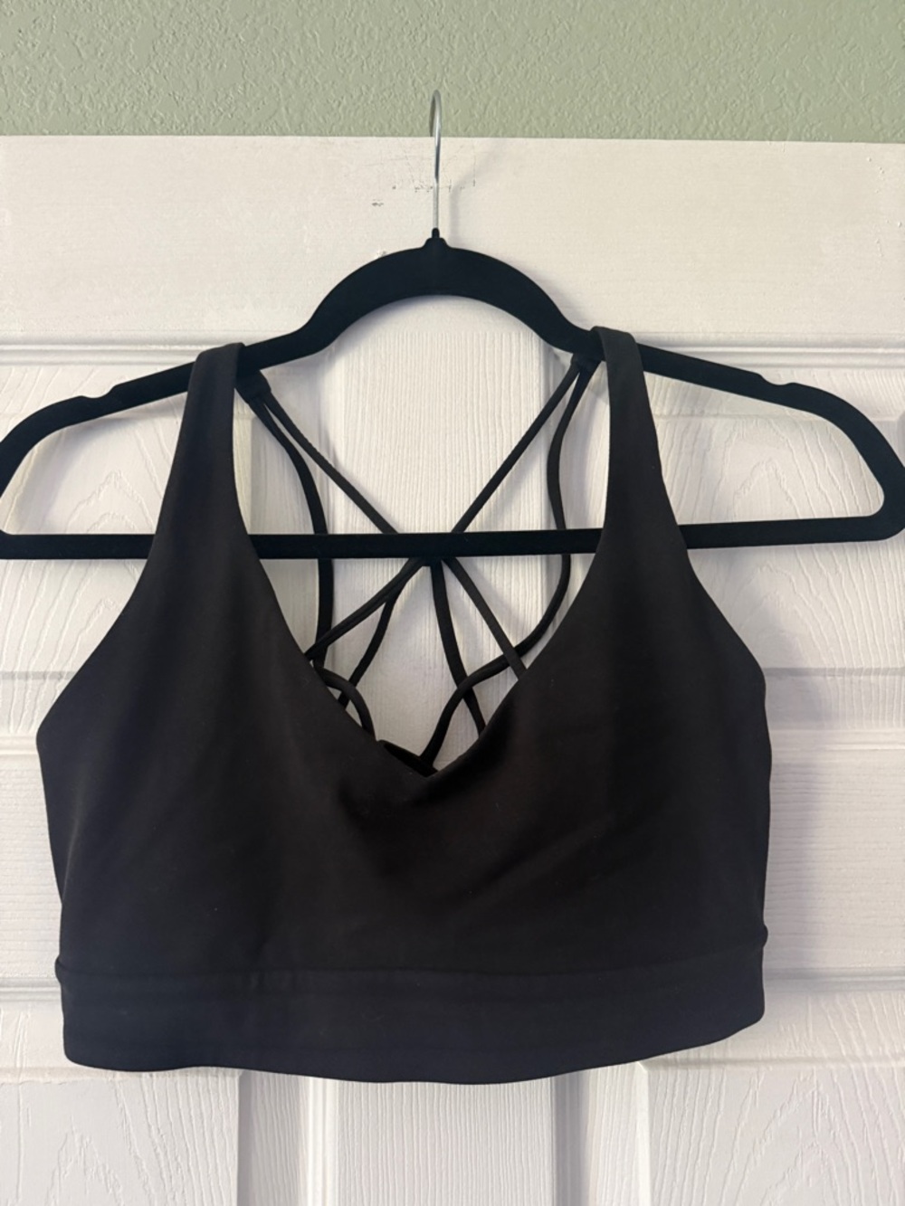 Athleta Black Strappy Detail Sports Bra
